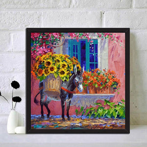 Fleurs d’âne - diamant rond complet - 30x30cm