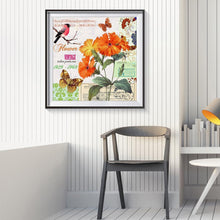 Charger l&#39;image dans la galerie, Fleurs - diamant rond complet - 30x30cm
