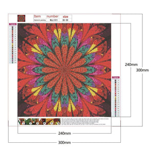Fleurs fantastiques - diamant rond complet - 30x30cm
