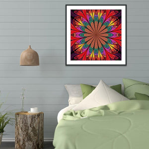 Fleurs fantastiques - diamant rond complet - 30x30cm