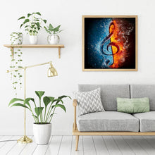 Charger l&#39;image dans la galerie, Note musicale - diamant rond complet - 30x30cm
