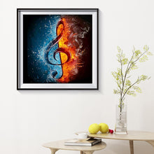 Charger l&#39;image dans la galerie, Note musicale - diamant rond complet - 30x30cm
