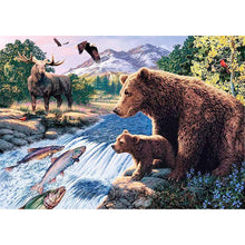 Charger l&#39;image dans la galerie, Animals world - diamant rond complet - 40x30cm
