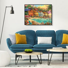Charger l&#39;image dans la galerie, Coucher de soleil bord de mer - diamant rond complet - 30x40cm
