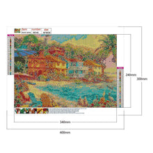Charger l&#39;image dans la galerie, Coucher de soleil bord de mer - diamant rond complet - 30x40cm
