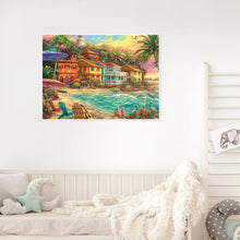 Charger l&#39;image dans la galerie, Coucher de soleil bord de mer - diamant rond complet - 30x40cm
