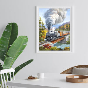 Train - peinture en diamant complet - 30x40cm