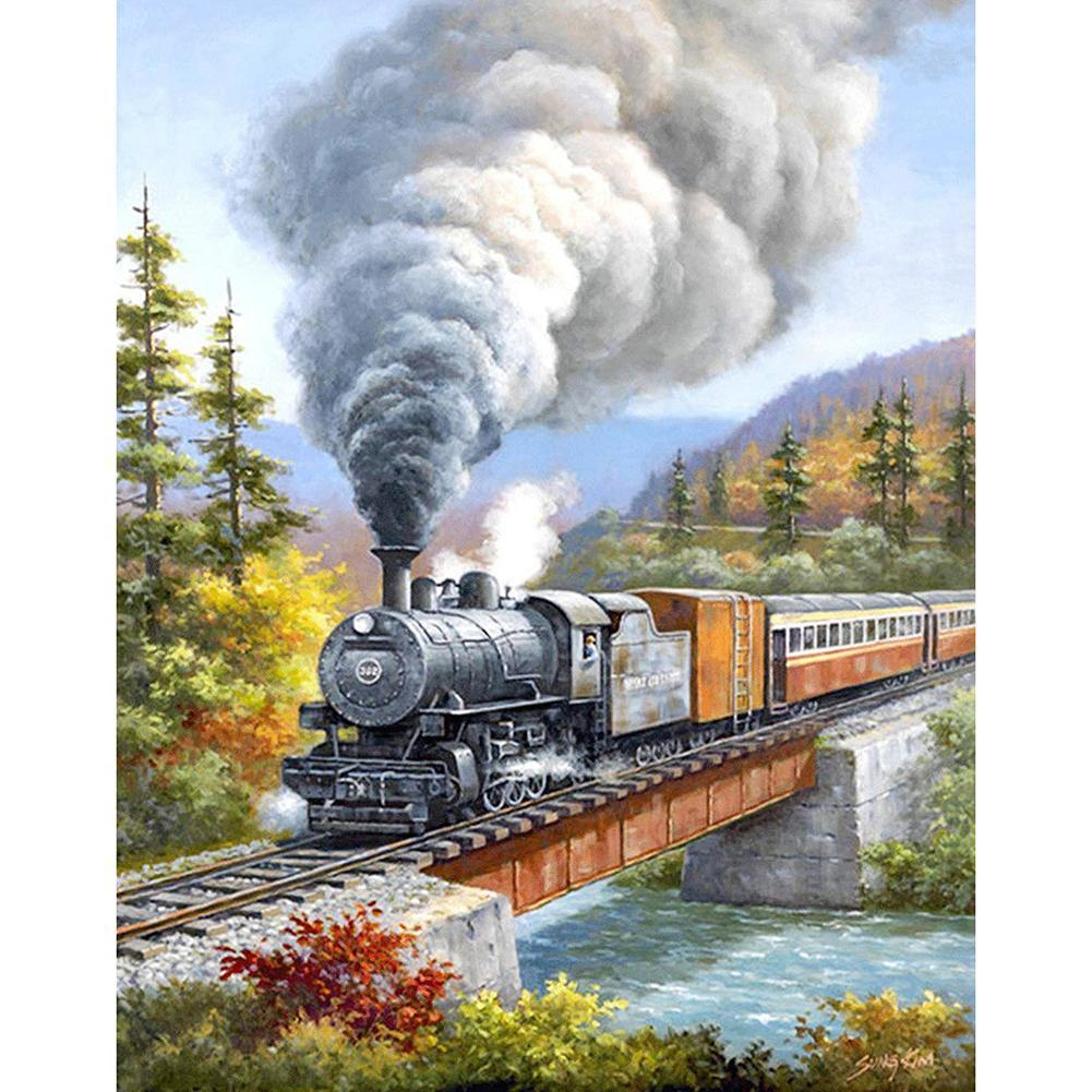 Train - peinture en diamant complet - 30x40cm