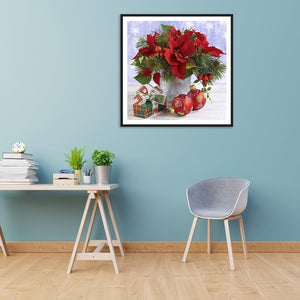 Fleurs élégantes - peinture en diamant complet - 30x30cm
