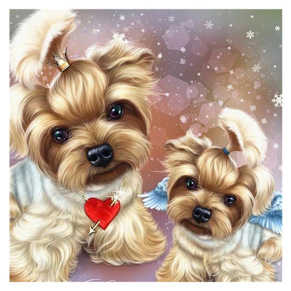 Animal de chien - peinture complète de diamant - 30x30cm