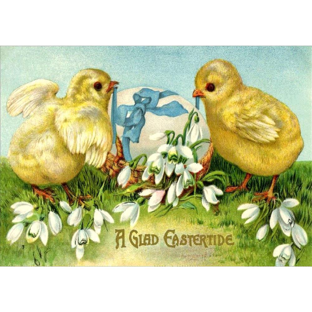 Jour de Pâques - peinture en diamant complet - 40x30cm