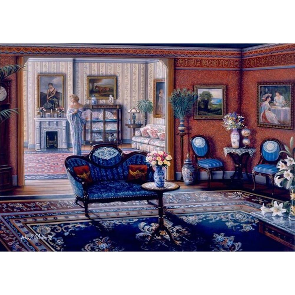 Maison - peinture en diamant complet - 40x30cm