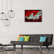 Charger l&#39;image dans la galerie, Papillon de fleur - peinture complète de diamant - 40x30cm
