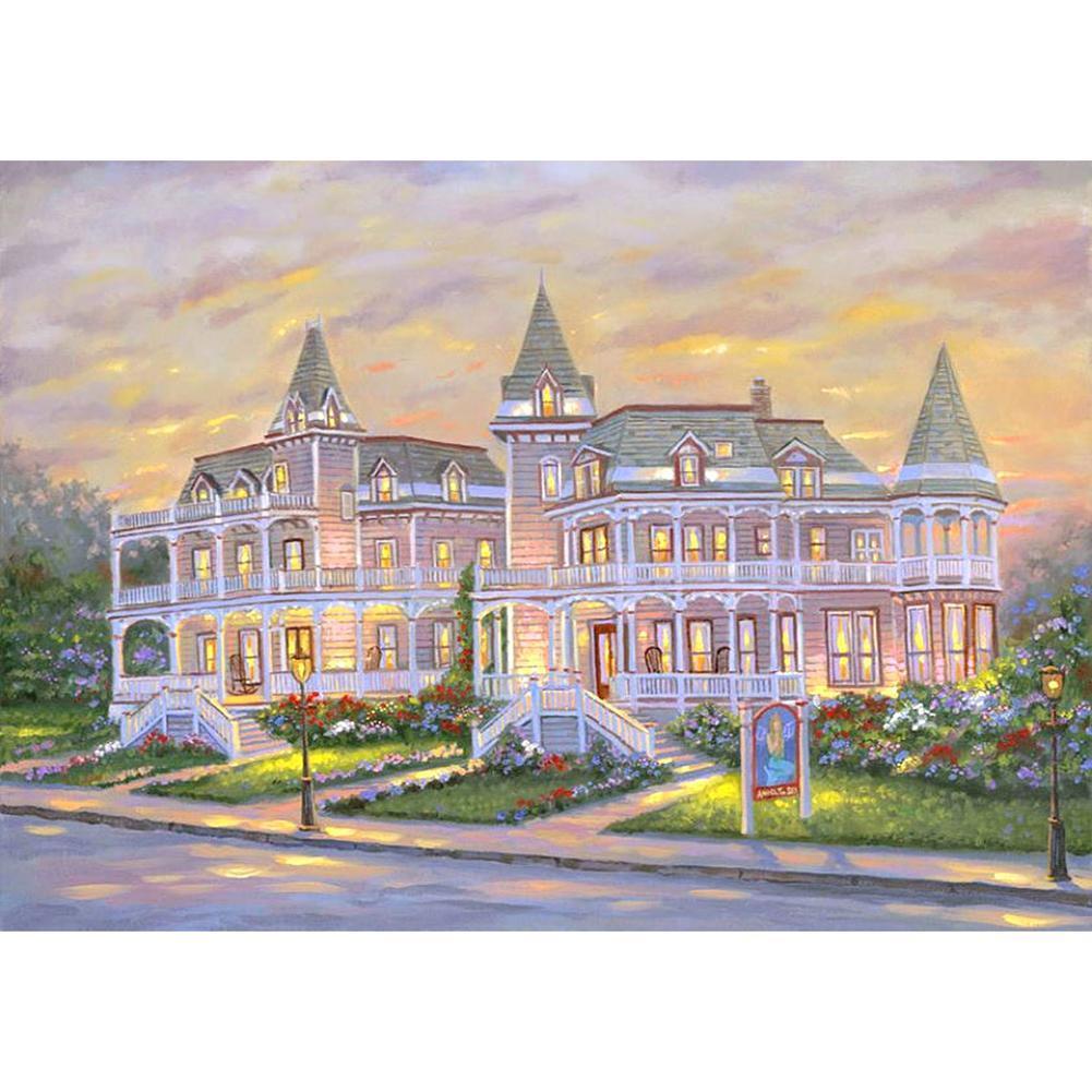 Château - peinture en diamant complet - 40x30cm