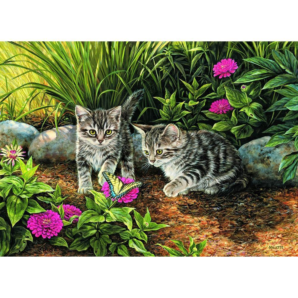 Chat - peinture en diamant complet - 40x30cm