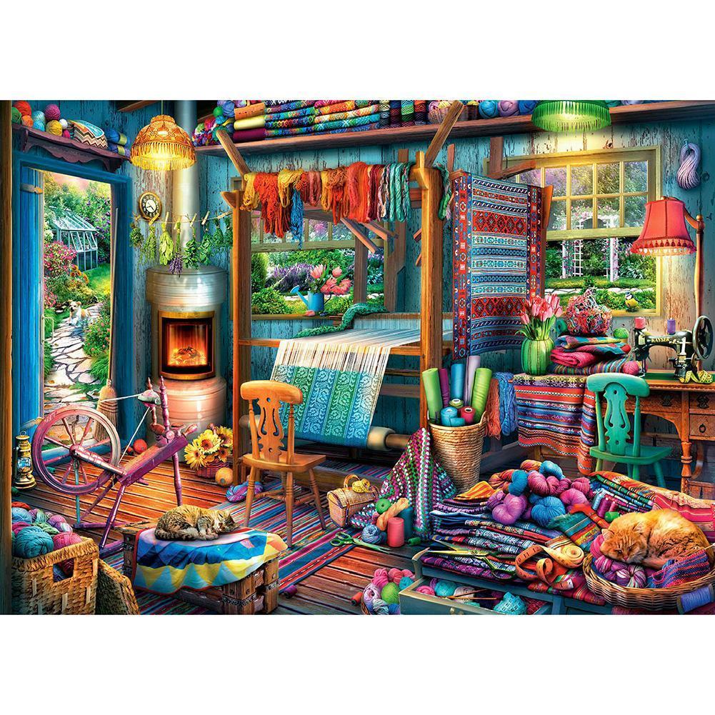Salle de couture - peinture en diamant complète - 40x30cm