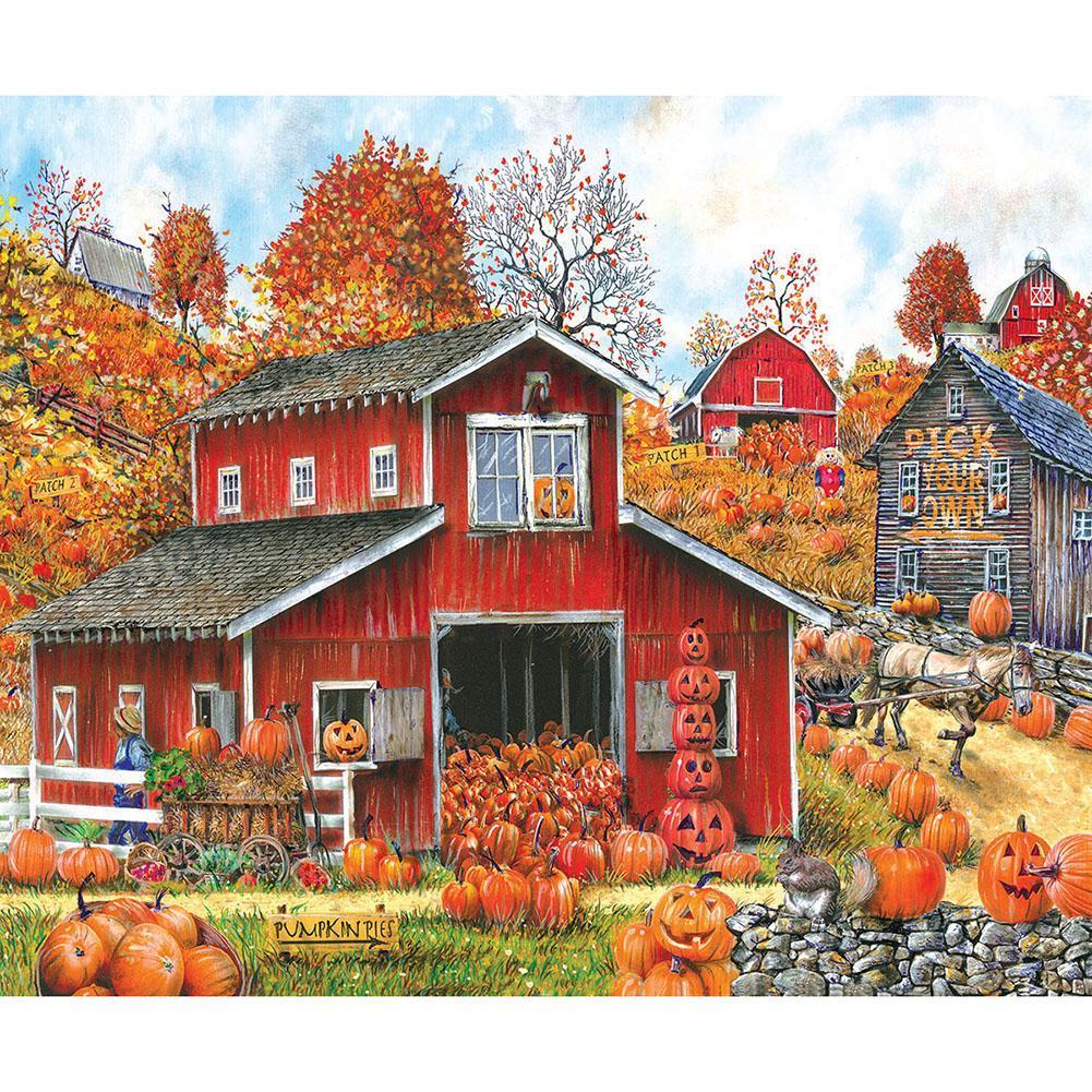 Maison de citrouille - peinture complète de diamant - 40x30cm