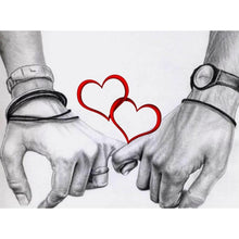 Charger l&#39;image dans la galerie, Coeur d’amour - peinture en diamant complet - 40x30cm
