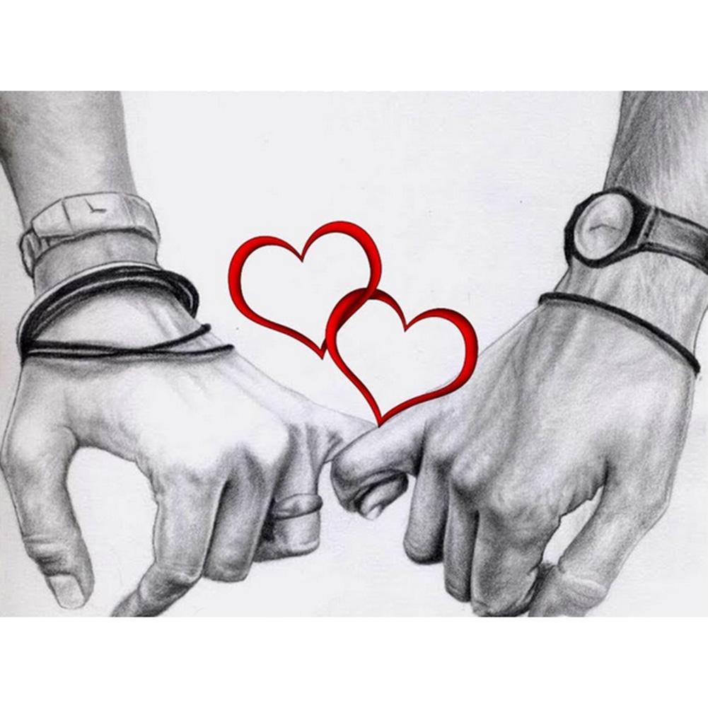 Coeur d’amour - peinture en diamant complet - 40x30cm