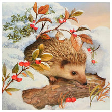 Charger l&#39;image dans la galerie, Hérisson de neige - peinture complète de diamant - 30x30cm
