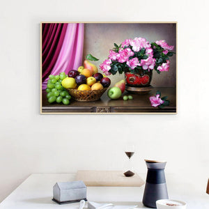 Fleur - peinture en diamant complet - 40x30cm