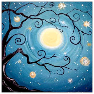 Halos fantastiques - peinture diamant pleine - 30x30cm