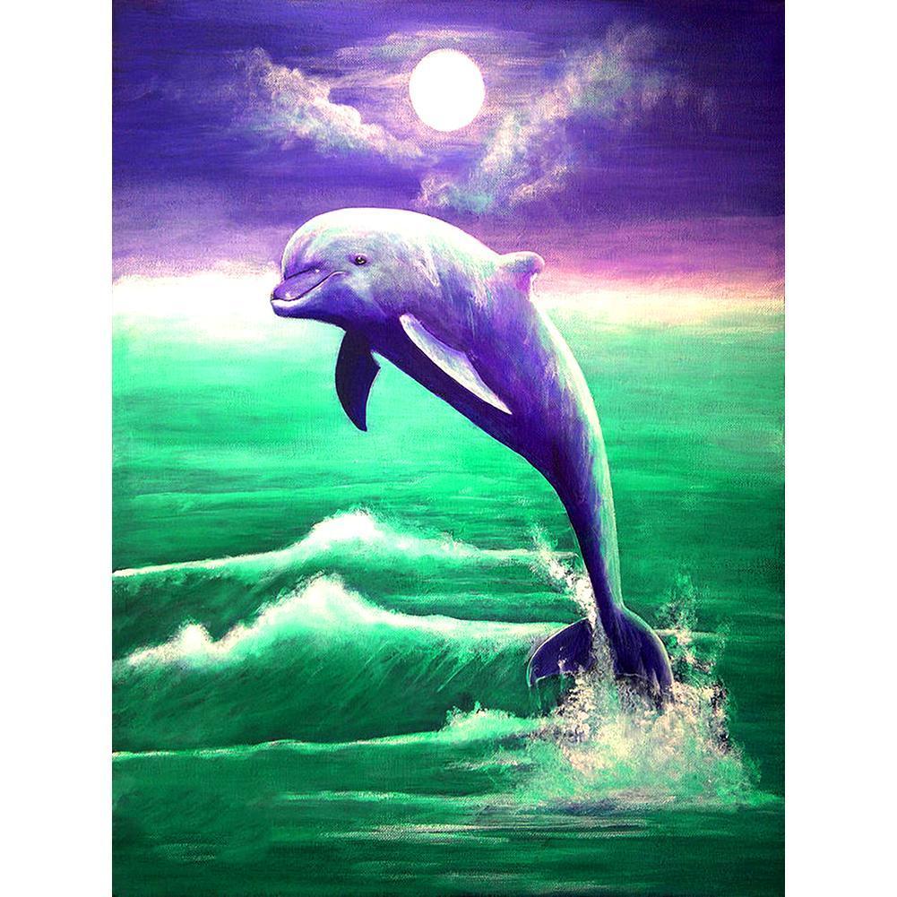Dolphin - peinture en diamant complet - 40x30cm