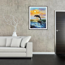 Charger l&#39;image dans la galerie, Dolphin - peinture en diamant complet - 40x30cm
