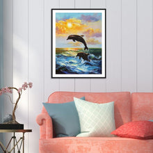Charger l&#39;image dans la galerie, Dolphin - peinture en diamant complet - 40x30cm
