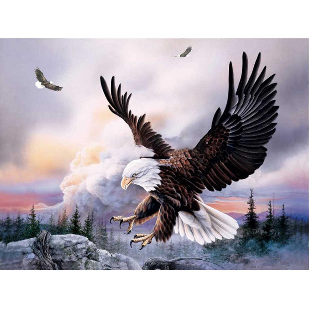 Aigle - peinture en diamant complet - 30x40cm