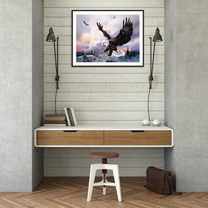 Aigle - peinture en diamant complet - 30x40cm
