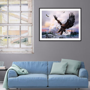 Aigle - peinture en diamant complet - 30x40cm