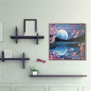 Lune - peinture en diamant complet - 30x30cm