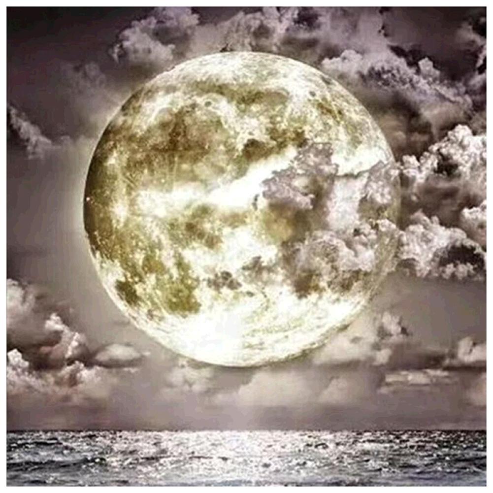 Lune - peinture en diamant complet - 30x30cm