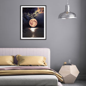 Pleine lune carrée - peinture pleine diamant - 40x30cm
