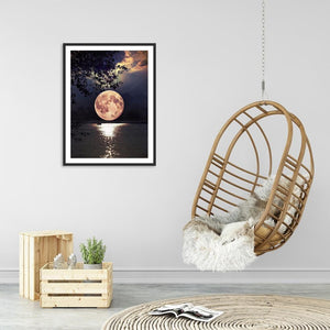 Pleine lune carrée - peinture pleine diamant - 40x30cm