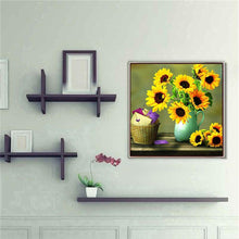 Charger l&#39;image dans la galerie, Fleurs chaudes - peinture en diamant complet - 30x30cm
