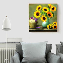 Charger l&#39;image dans la galerie, Fleurs chaudes - peinture en diamant complet - 30x30cm
