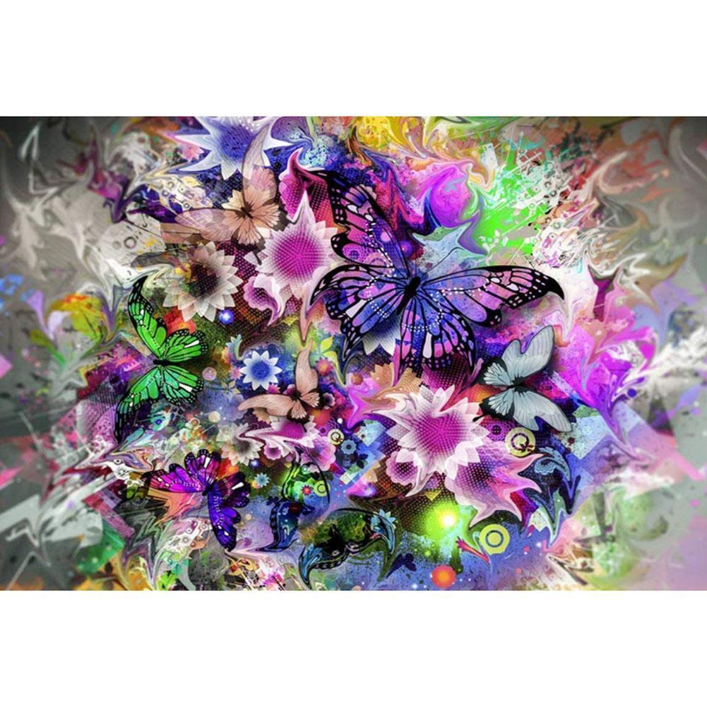 Fleurs magnifiques - peinture en diamant complet - 40x30cm