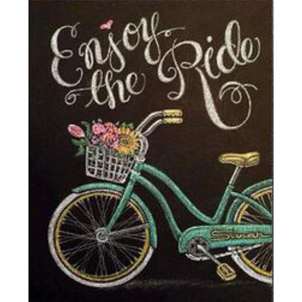 Tableau noir de vélo - peinture en diamant complet - 25x30cm