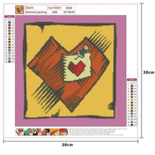 Charger l&#39;image dans la galerie, Coeur d’amour - peinture en diamant complet - 30x30cm
