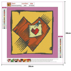 Coeur d’amour - peinture en diamant complet - 30x30cm