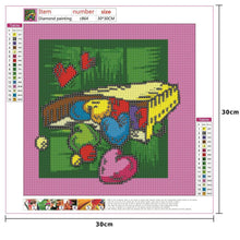 Charger l&#39;image dans la galerie, Coeur d’amour - peinture en diamant complet - 30x30cm
