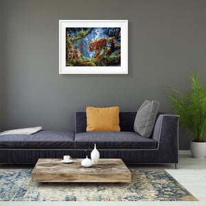 Tigre - peinture en diamant complet - 40x30cm