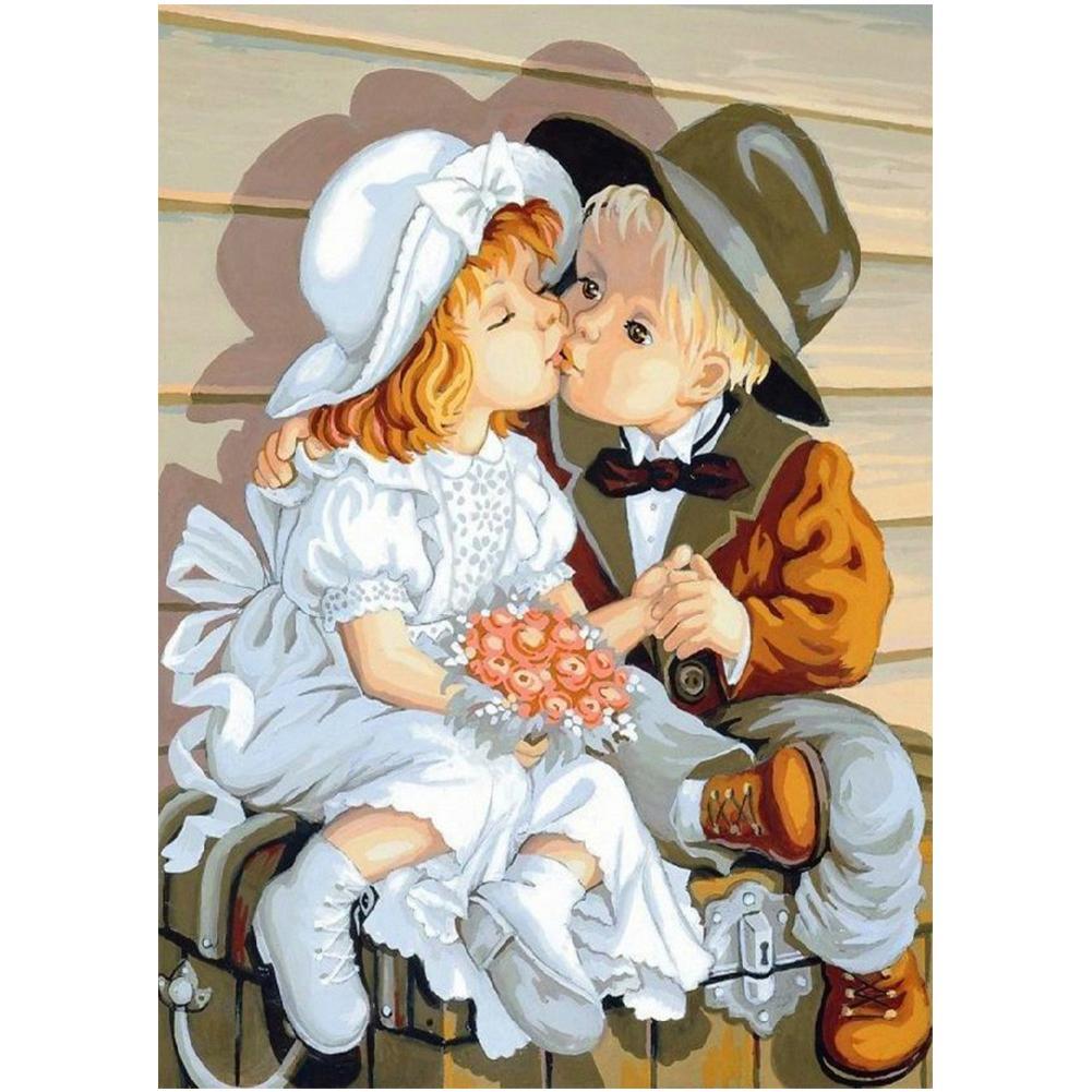 Personnes - peinture diamant pleine - 30x40cm