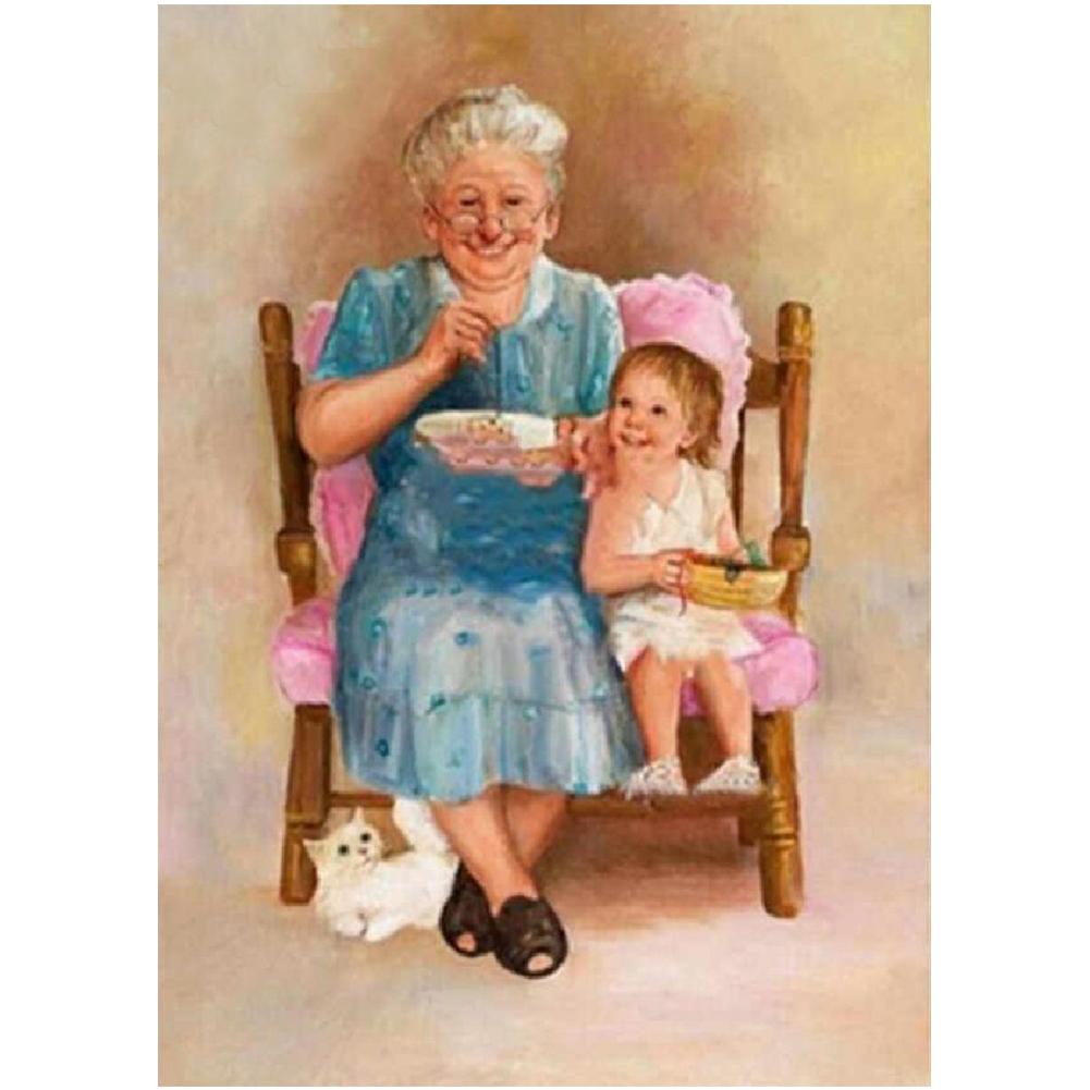 Personnes - peinture diamant pleine - 30x40cm
