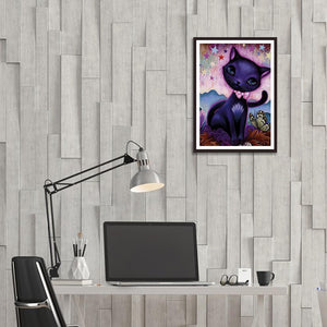 Chat animal - peinture complète de diamant - 30x40cm