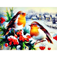 Charger l&#39;image dans la galerie, Oiseaux mignons - peinture complète de diamant - 40x30cm
