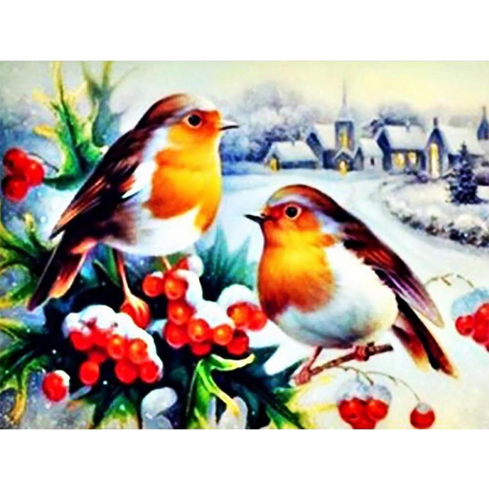 Oiseaux mignons - peinture complète de diamant - 40x30cm