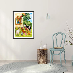Bétail - peinture en diamant complet - 30x40cm